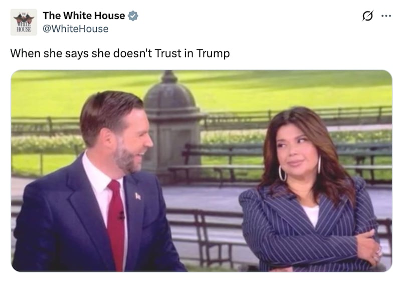 White House X post