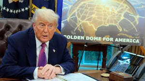President Donald Trump speaks alongside Secretary of Defense Pete Hegseth in the Oval Office at the White House on May 20, 2025 in Washington, DC.