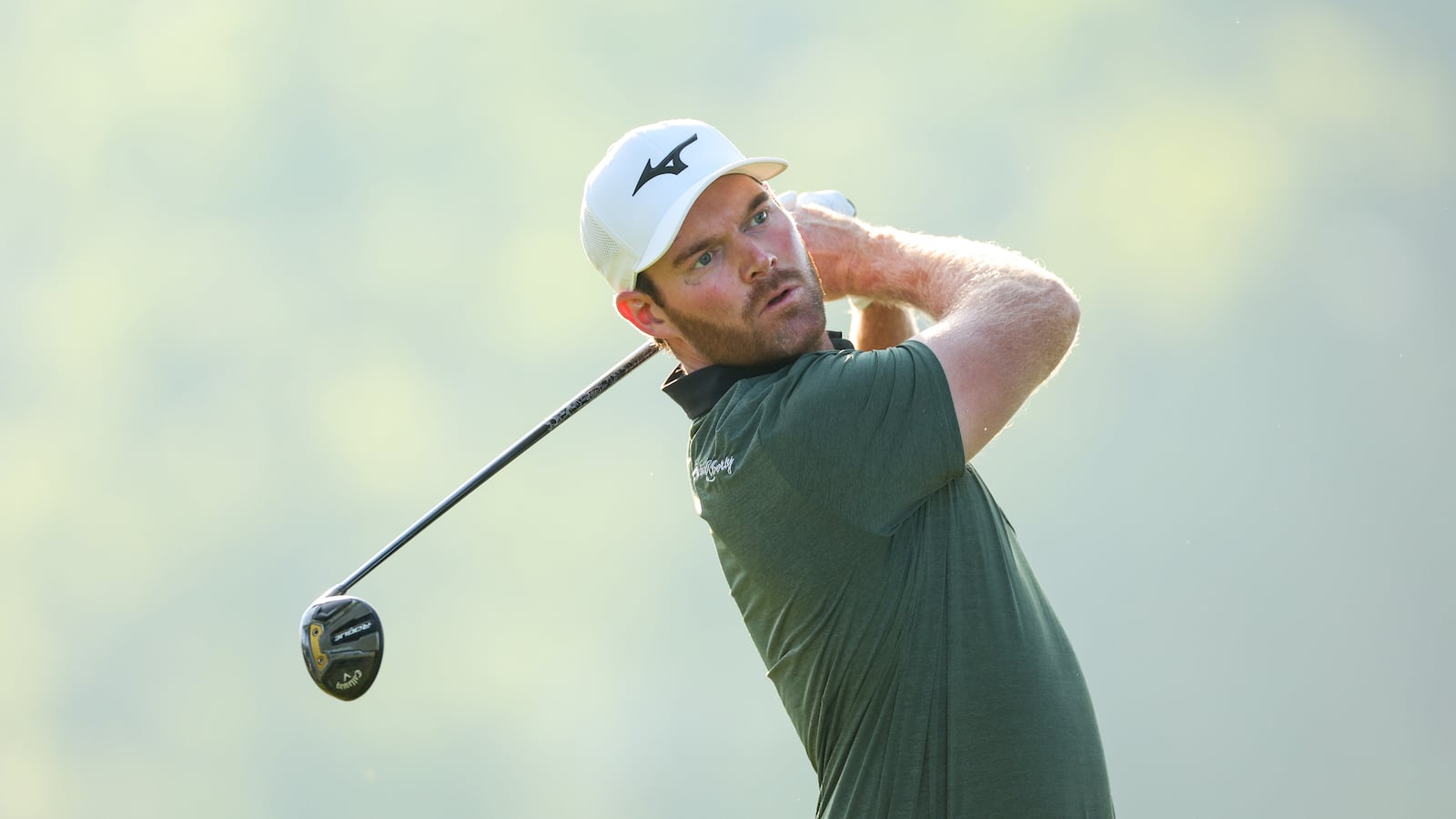 Grayson Murray of the United States plays his shot from the 12th tee during the first round of the 2024 PGA Championship at Valhalla Golf Club on May 16, 2024 in Louisville, Kentucky.