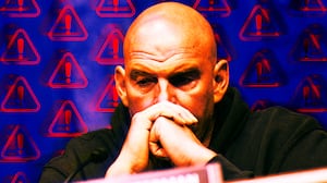 A photo illustration of John Fetterman.