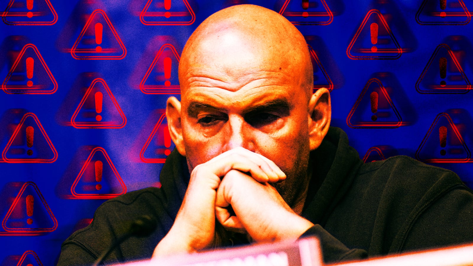 A photo illustration of John Fetterman.