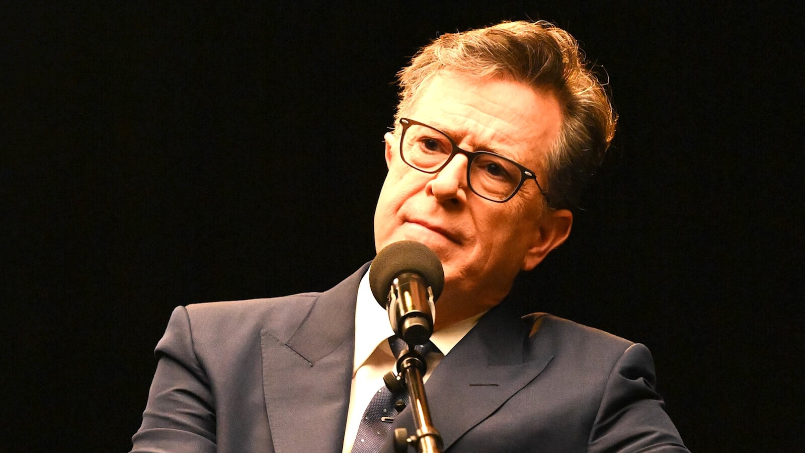 The Late Show with Stephen Colbert during Thursday’s May 21, 2026 show. Photo: Scott Kowalchyk ©2026 CBS Broadcasting Inc. All Rights Reserved.