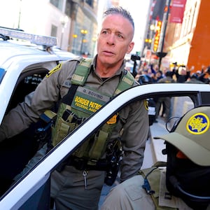 U.S. Border Patrol Cmdr. Gregory Bovino leaves the Dirksen U.S. Courthouse, Oct. 28, 2025, after appearing before U.S. District Judge Sara Ellis.