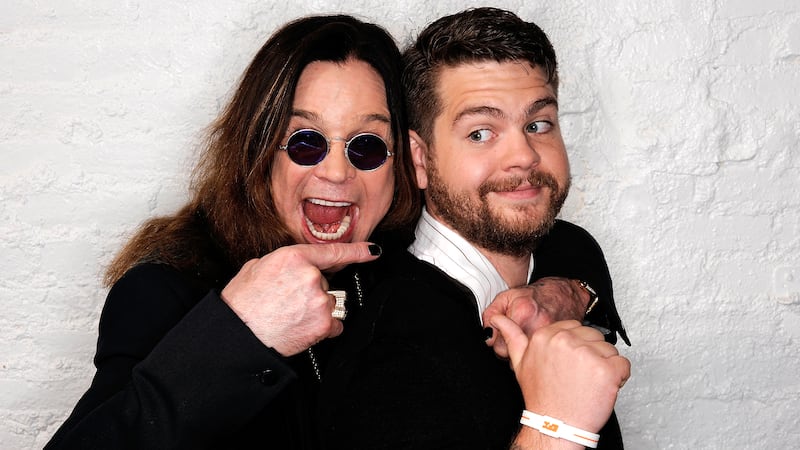 Ozzy Osbourne and son Jack Osbourne visit the Tribeca Film Festival 2011 portrait studio on April 25, 2011 in New York City.