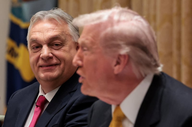 Hungary's Prime Minister Viktor Orban attends a bilateral lunch hosted by U.S. President Donald Trump, at the White House in Washington, D.C., U.S., November 7, 2025.