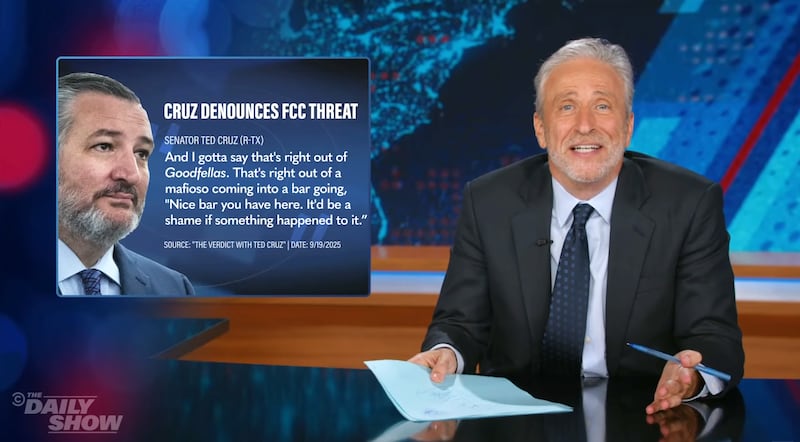 The Daily Show, Jon Stewart responding to Cruz's response to the FCC's threat against ABC.