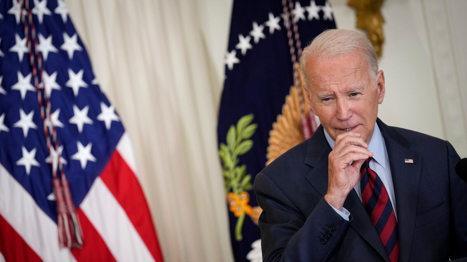 President Joe Biden speaks during an event in the East Room of the White House on July 7, 2023.