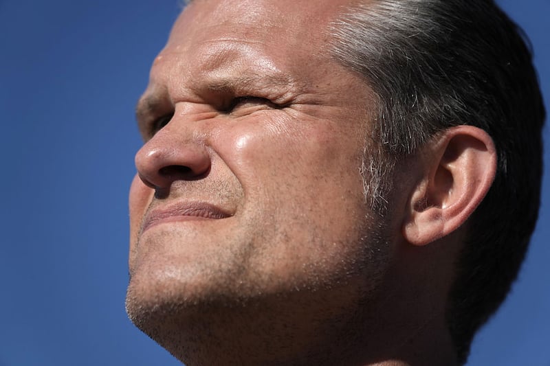US Secretary of Defense Pete Hegseth delivers remarks as part of the Marine Corps' 250th anniversary celebration at Camp Pendleton, California, on October 18, 2025.