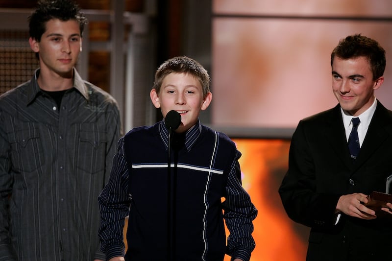 Actors Justin Berfield, Erik Per Sullivan, and Frankie Muniz accept the Favorite Brothers Award onstage at the Seventh Annual Family Television Awards at the Beverly Hilton Hotel on November 30, 2005.