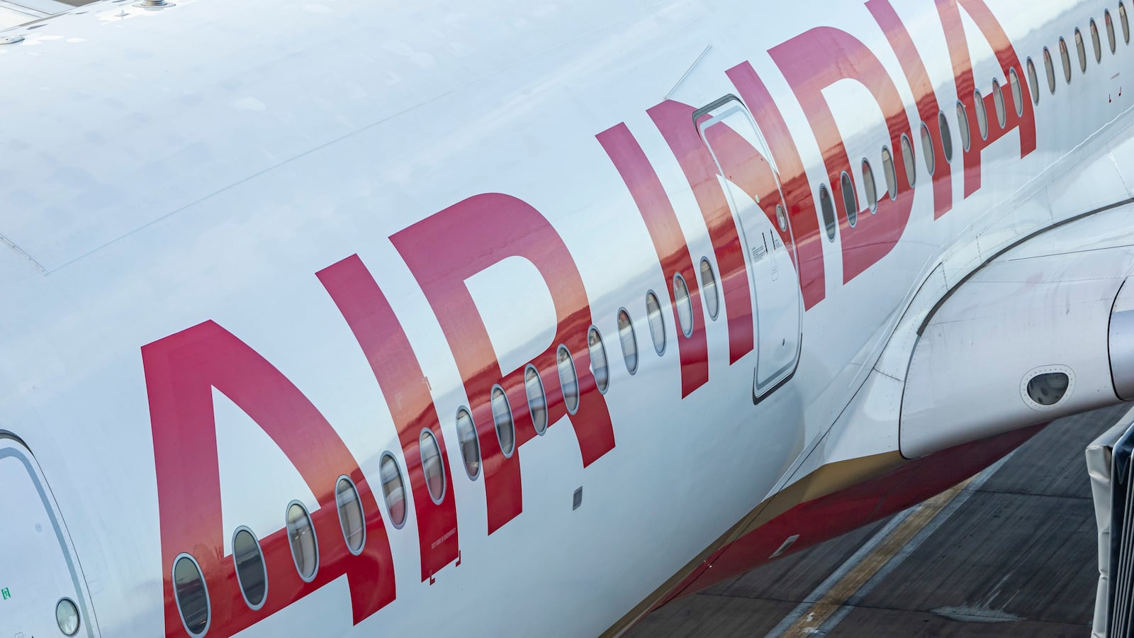 Close up to Air India logo.