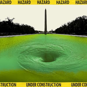Reflecting pool with water draining
