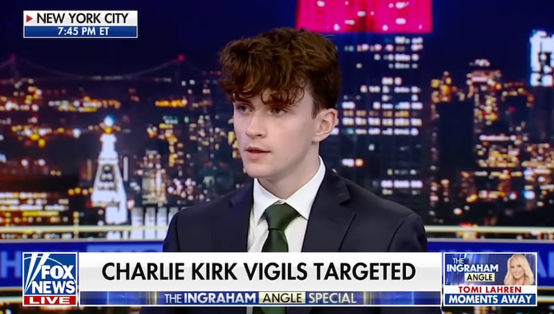 Screenshot, Ryan Leonard, president of NYU College Republicans