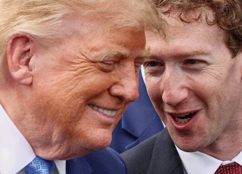 The president looked especially orange next to Mark Zuckerberg.