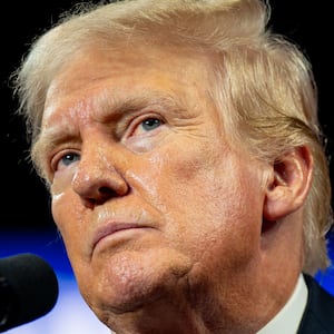 CHARLOTTE, NORTH CAROLINA - JULY 24: U.S. Republican Presidential nominee former President Donald Trump speaks to attendees during his campaign rally at the Bojangles Coliseum on July 24, 2024 in Charlotte, North Carolina. The rally is the former president's first since President Joe Biden announced he would be ending his reelection bid. (Photo by Brandon Bell/Getty Images)