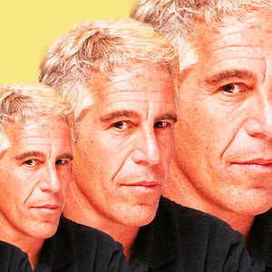 Collage of several images of Jeffrey Epstein