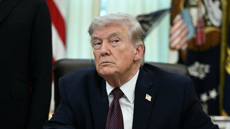 Trump is sending mixed messages on Iran.  Photo by Brendan SMIALOWSKI / AFP via Getty Images.