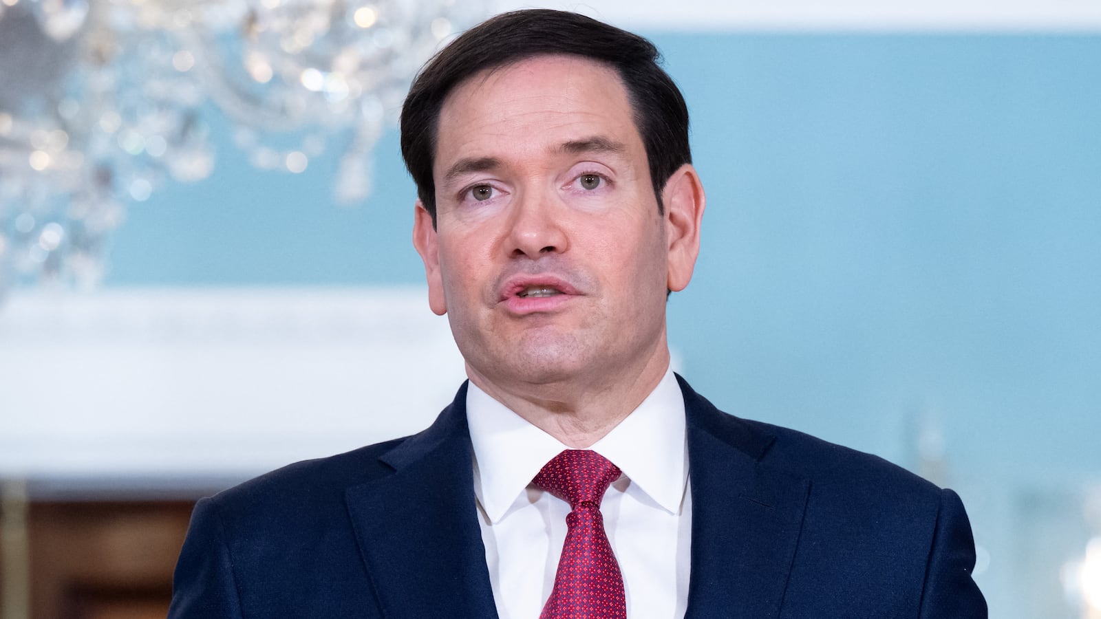 U.S. Secretary of State Marco Rubio speaks to the media prior to meeting with Armenian Foreign Minister Ararat Mirzoyanat the State Department in Washington, DC, January 13, 2026.