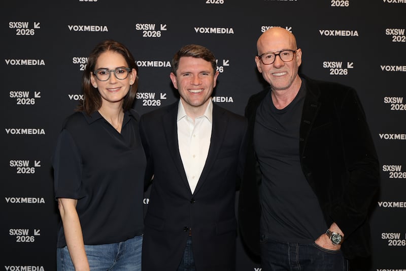 Jessica Tarlov, James Talarico, and Scott Galloway attend the Vox Media Podcast Stage at SXSW on March 14, 2026 in Austin, Texas.