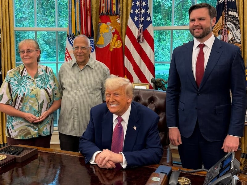 A photo from the White House shows Louis Prevost and his wife Deborah smiling next to Trump and Vice President JD Vance in the Oval Office.