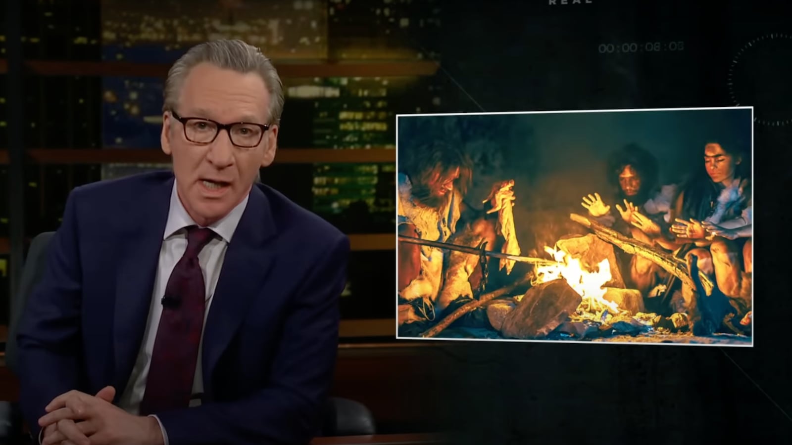 Bill Maher addresses the L.A. wildfires in his closing statement on HBO's 'Real Talk', Jan 17, 2025.