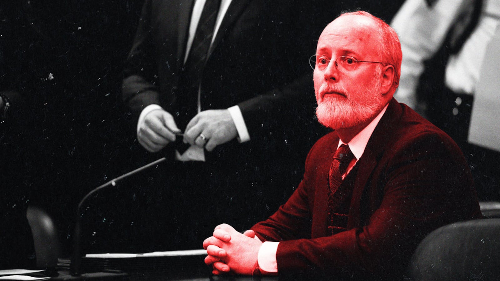 An illustration including a photo of Robert Hadden