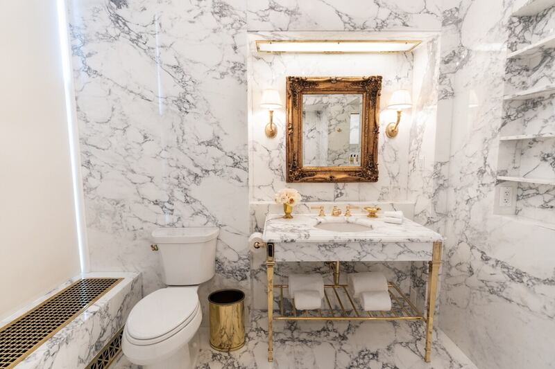 President Trump shared photos of the renovation he made to the bathroom in the Lincoln bedroom, changing it to all marble.