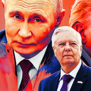 Vladimir Putin, Donald Trump and Lindsey Graham