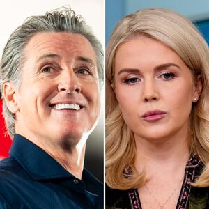 Gavin Newsom and Karoline Leavitt