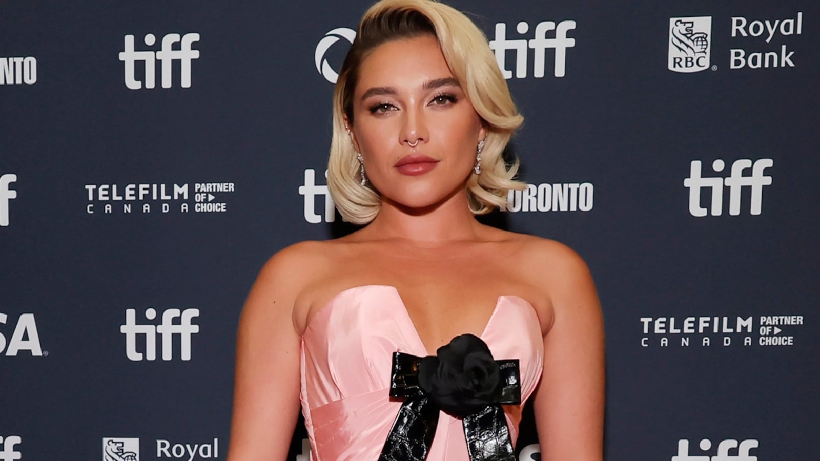 Florence Pugh attends the premiere of "We Live in Time" during the 2024 Toronto International Film Festival at Princess of Wales Theatre on September 06, 2024 in Toronto, Ontario.