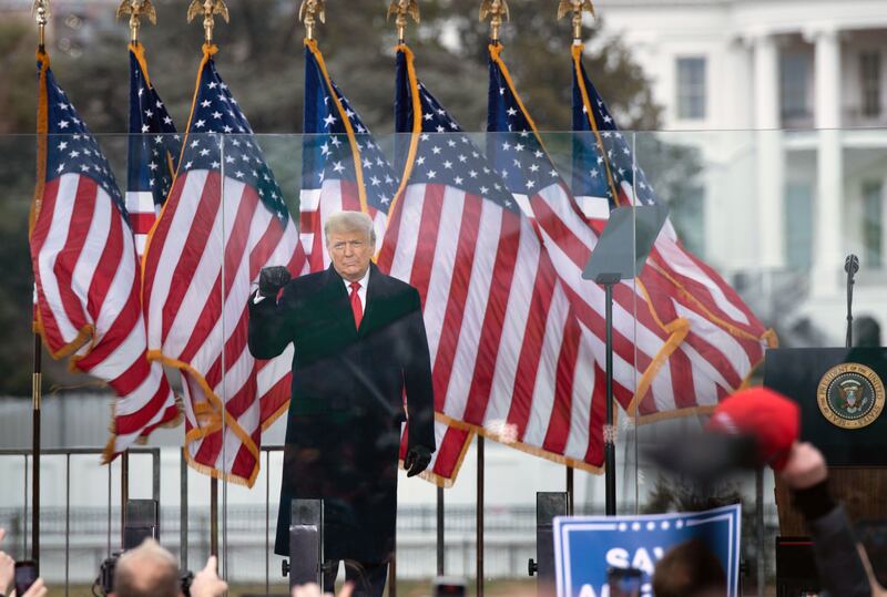 President Donald Trump speaks to supporters from The Ellipse near the White House on January 6, 2021, in Washington, DC.