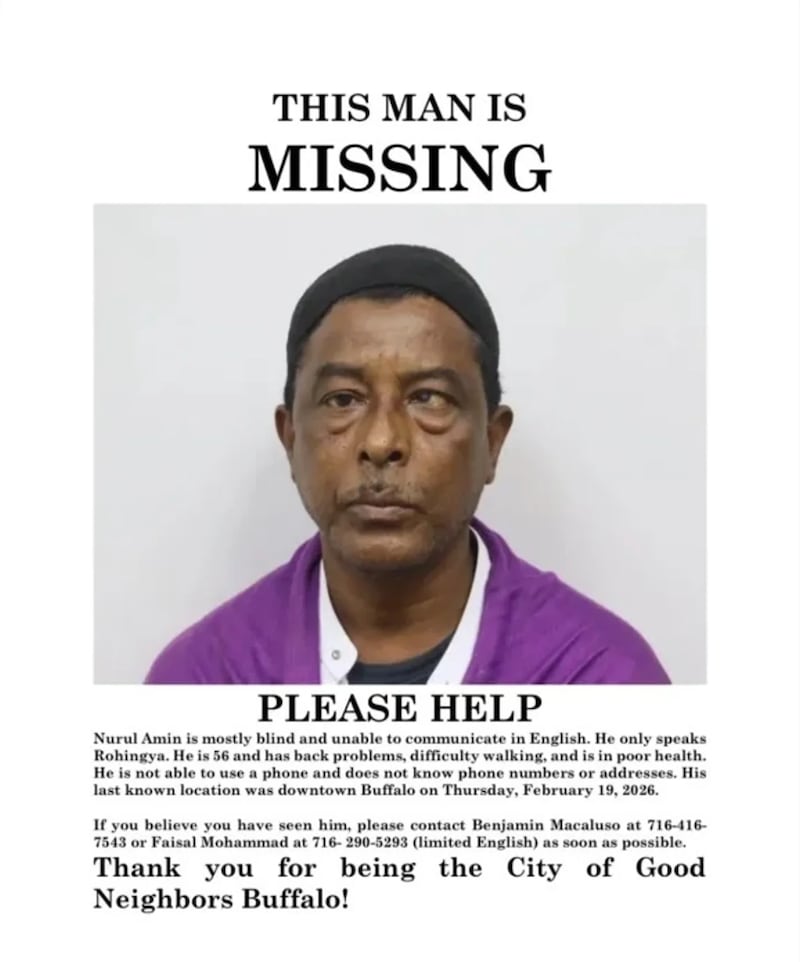 The mssing poster circulated by the family of Rohingya refugee Nurul Amin Shah Alam.