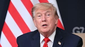 US President Donald Trump delivers remarks as he attends a bilateral meeting with UAE's President during the G7 summit, in Evian, eastern France, on June 16, 2026. A G7 summit is set to take place June 15 to 17 in the French town of Evian-les-Bains near Switzerland and it will be attended by country leaders as well as the EU's foreign policy chief and ministers from Brazil, Canada, the United Arab Emirates and Turkey. (Photo by Mandel NGAN / AFP via Getty Images)