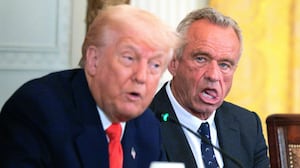 U.S. President Donald Trump and Health and Human Services Secretary Robert F. Kennedy Jr. attend an event introducing a new Make America Healthy Again