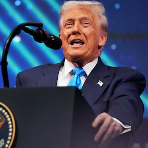 President Donald Trump delivers remarks during the APEC CEO Summit at the Gyeongju Arts Center on October 29, 2025 in Gyeongju, South Korea.