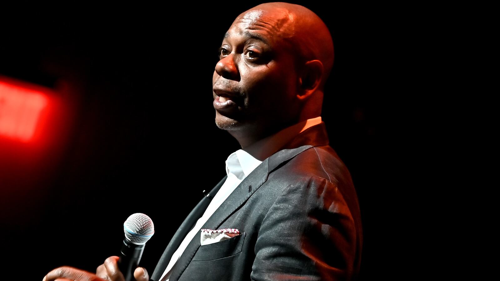 WASHINGTON, DC - JUNE 20: Dave Chappelle performs onstage during the Dave Chappelle theatre dedication ceremony at Duke Ellington School of the Arts on June 20, 2022 in Washington, DC. (Photo by Shannon Finney/Getty Images)