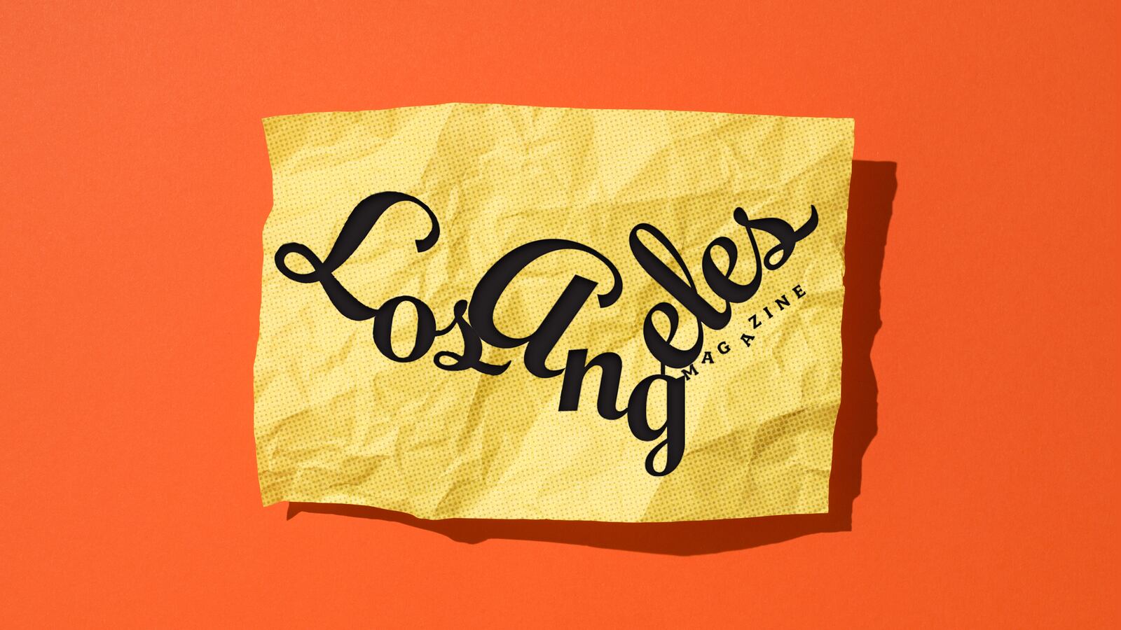 The Los Angeles magazine logo illustrated over a crumpled piece of paper.