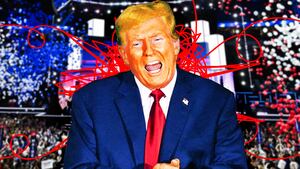 A photo illustration of Donald Trump.