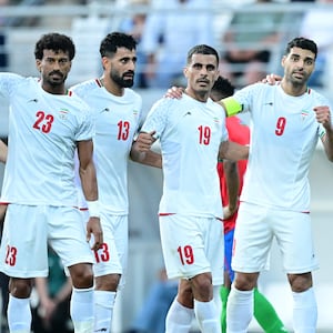 ANTALYA, TURKIYE - MAY 29: Players of Iran National Football Team celebrate after their teammate Mehdi Taremi (9) scored a goal during a friendly football match against Gambia at Titanic Mardan Palace Sports Complex in Antalya, Turkiye on May 29, 2026. (Photo by Orhan Cicek/Anadolu via Getty Images)