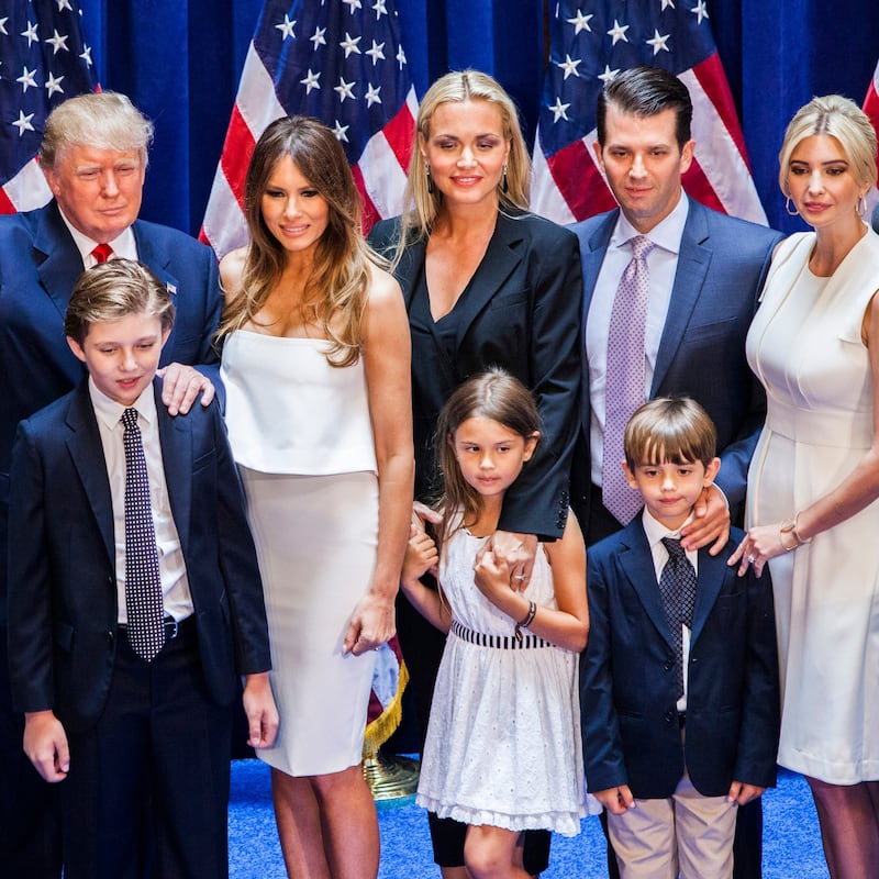 The Trump family in 2015