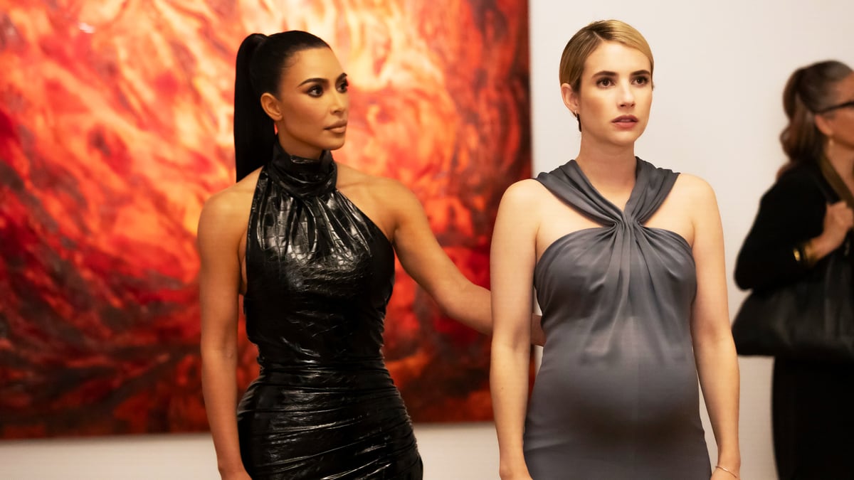 Kim Kardashian and Emma Roberts in a still from ‘American Horror Story: Delicate Part 2'