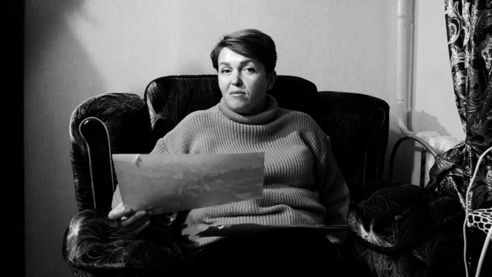 A portrait of Yahupova, at her family's apartment now in Kyiv.