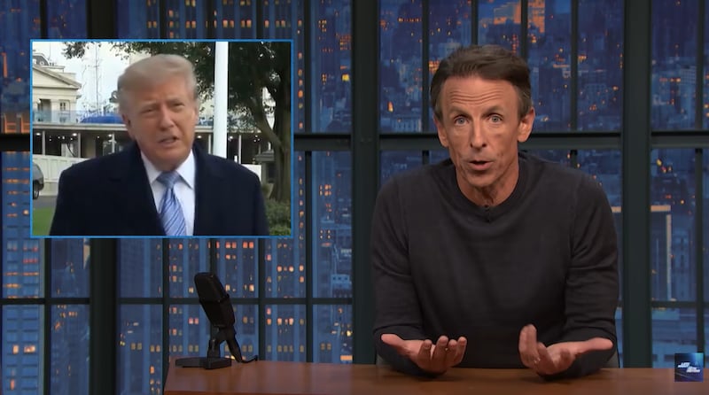Seth Meyers noticed Trump’s schoolgirl obsession with the foreign dictator.