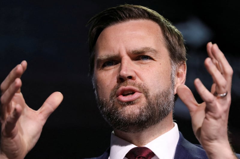 U.S. Vice President JD Vance speaks at This is the Turning Point Tour at the University of Georgia in Athens, Georgia, U.S., April 14, 2026.