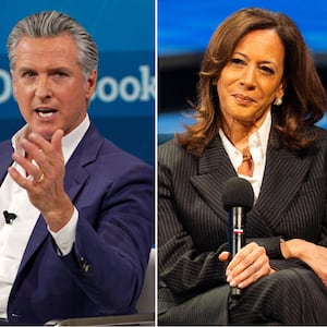 Gavin Newsom, AOC, and Kamala Harris.