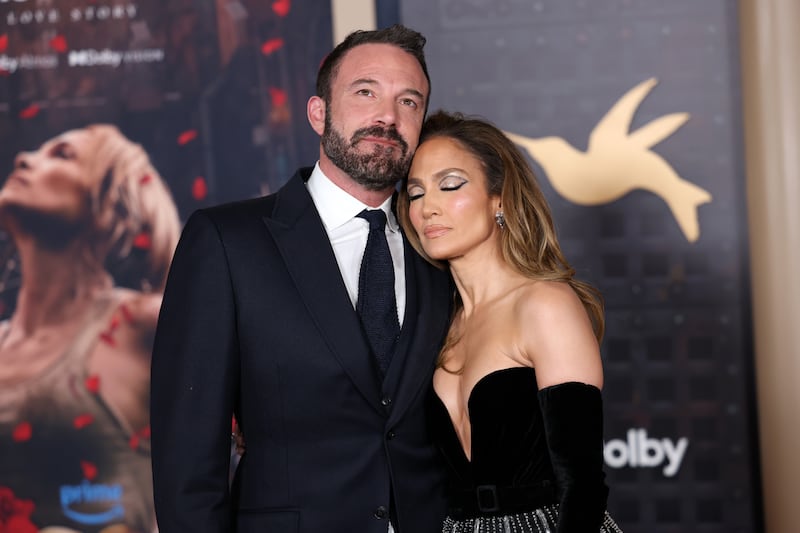 (L-R) Ben Affleck and Jennifer Lopez attend the Los Angeles premiere of Amazon MGM Studios "This Is Me...Now: A Love Story" at Dolby Theatre on February 13, 2024 in Hollywood, California.