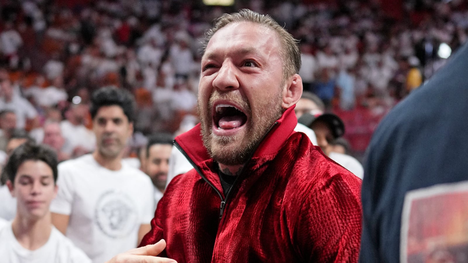 MMA fighter Conor McGregor attends Game 4 of the 2023 NBA Finals between the Miami Heat and Denver Nuggets at Kaseya Center.