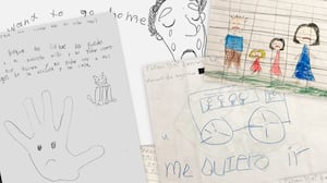 Drawings and letters from detained children.