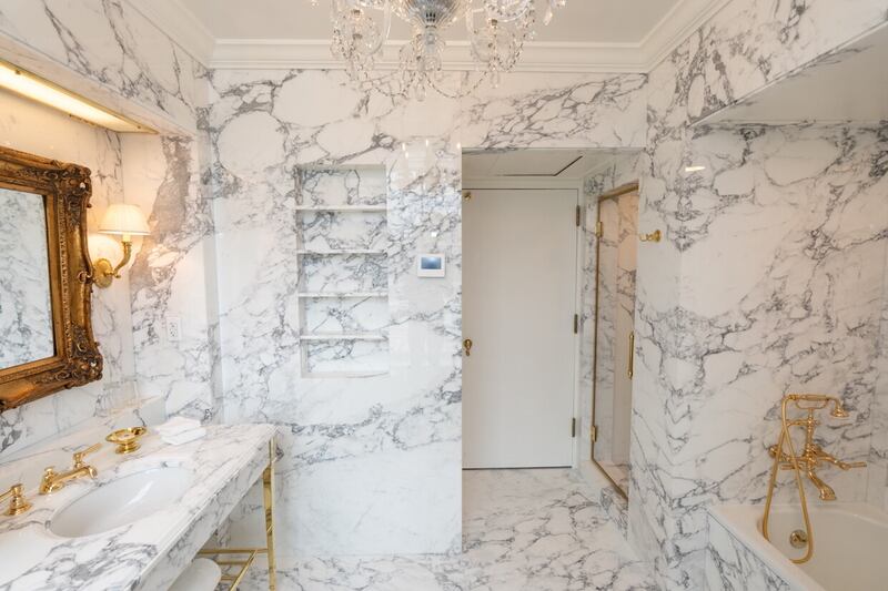 President Trump shared photos of the renovation he made to the bathroom in the Lincoln bedroom, changing it to all marble.