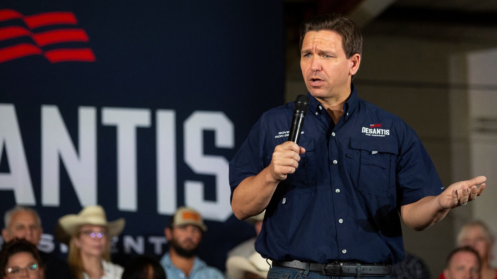 Republican U.S. presidential candidate Florida Gov. Ron DeSantis visits the border community of Eagle Pass, Texas