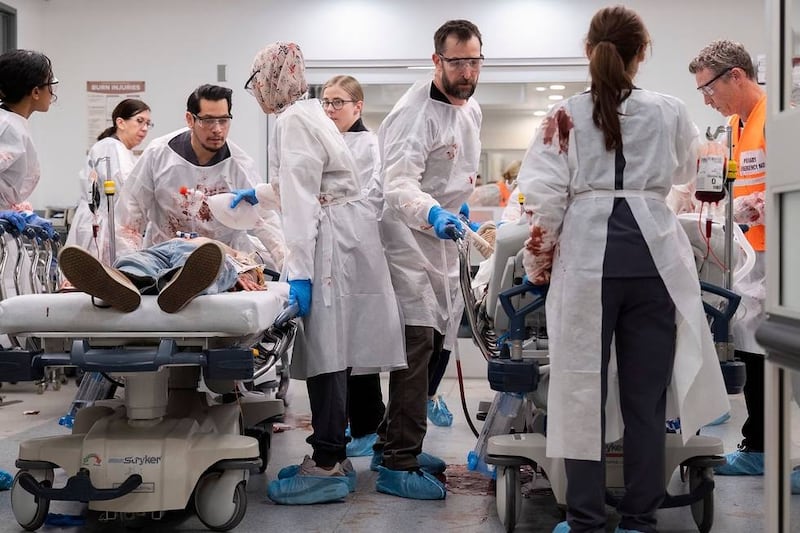 Taylor Dearden, Noah Wyle and Shawn Hatosy